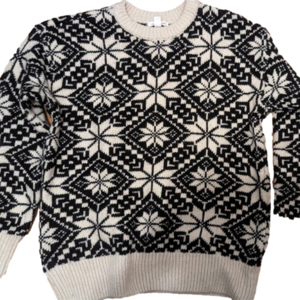 Black & White Nordic Snowflake Sweater | NWT | Size L